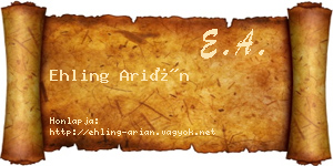Ehling Arián névjegykártya